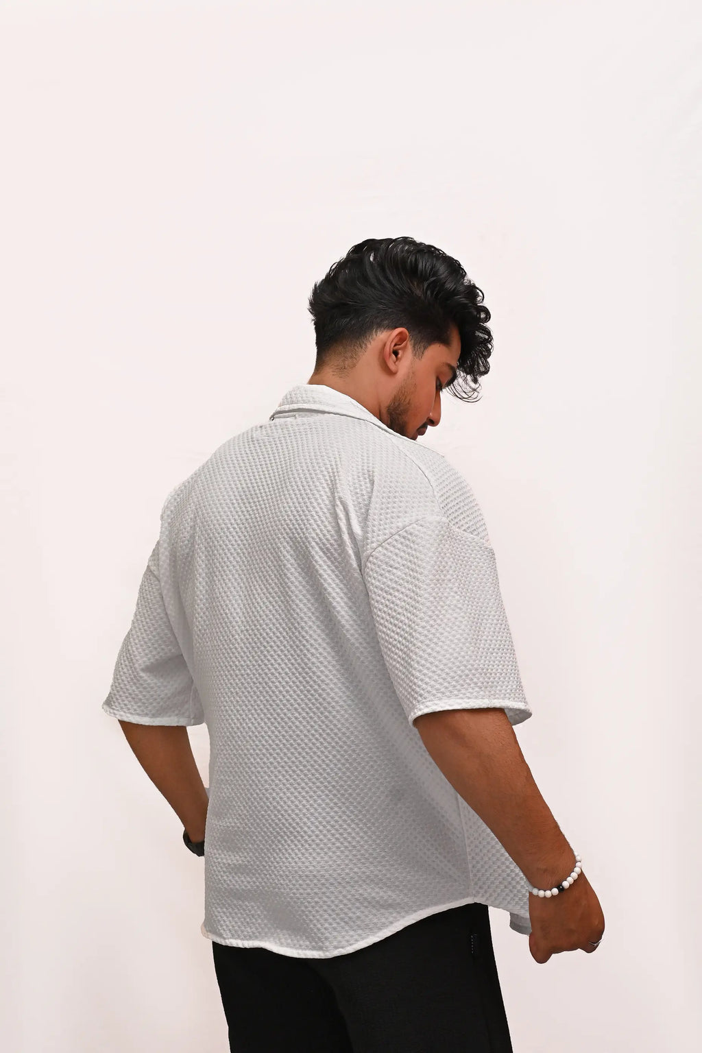 HYKEYZ Classic Textured Premium Shirt - White