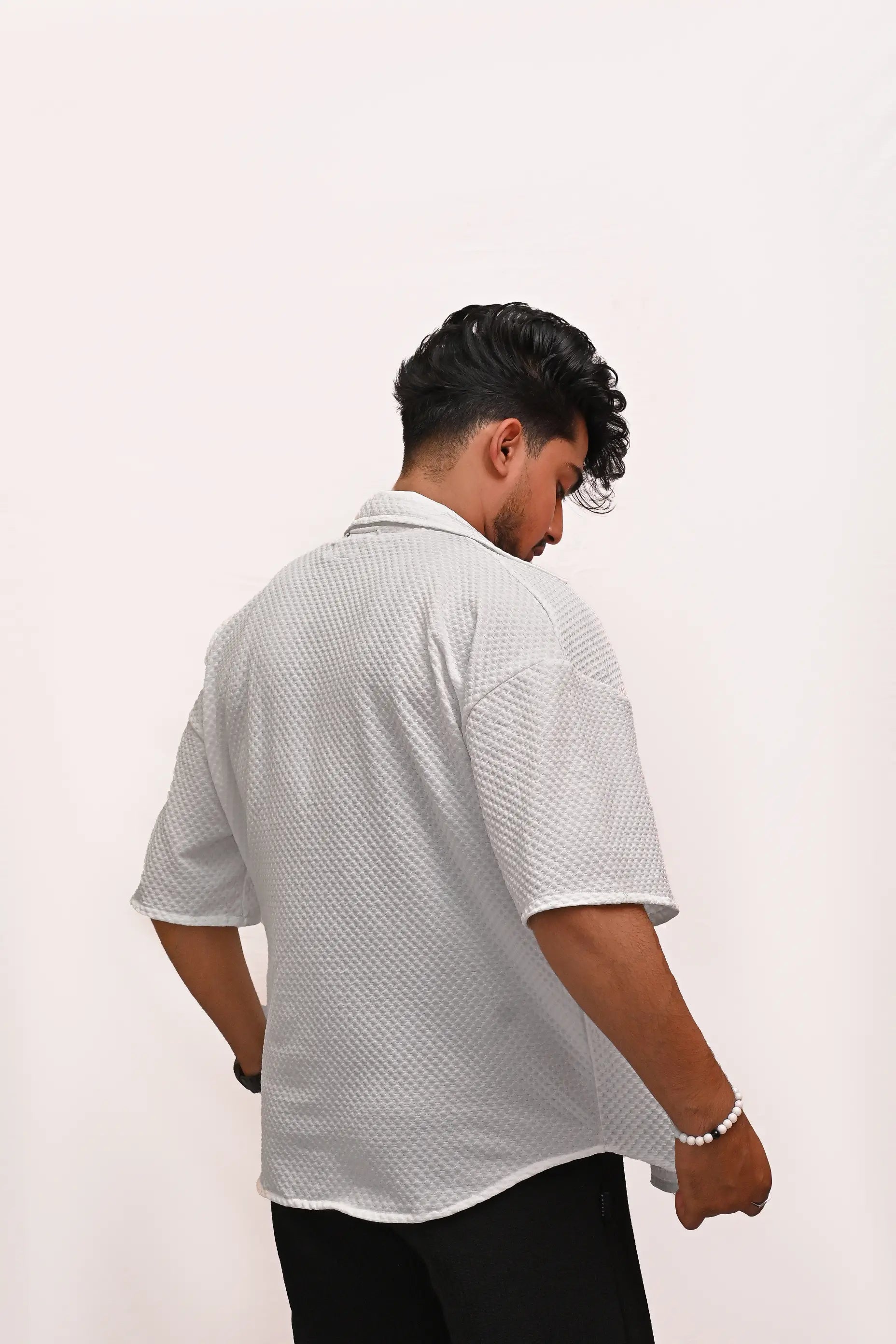 HYKEYZ Classic Textured Premium Shirt - White
