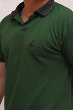 HYKEYZ Bottle Green Crest Premium Polo Shirt