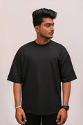 HYKEYZ Black Plain Oversized T-Shirt