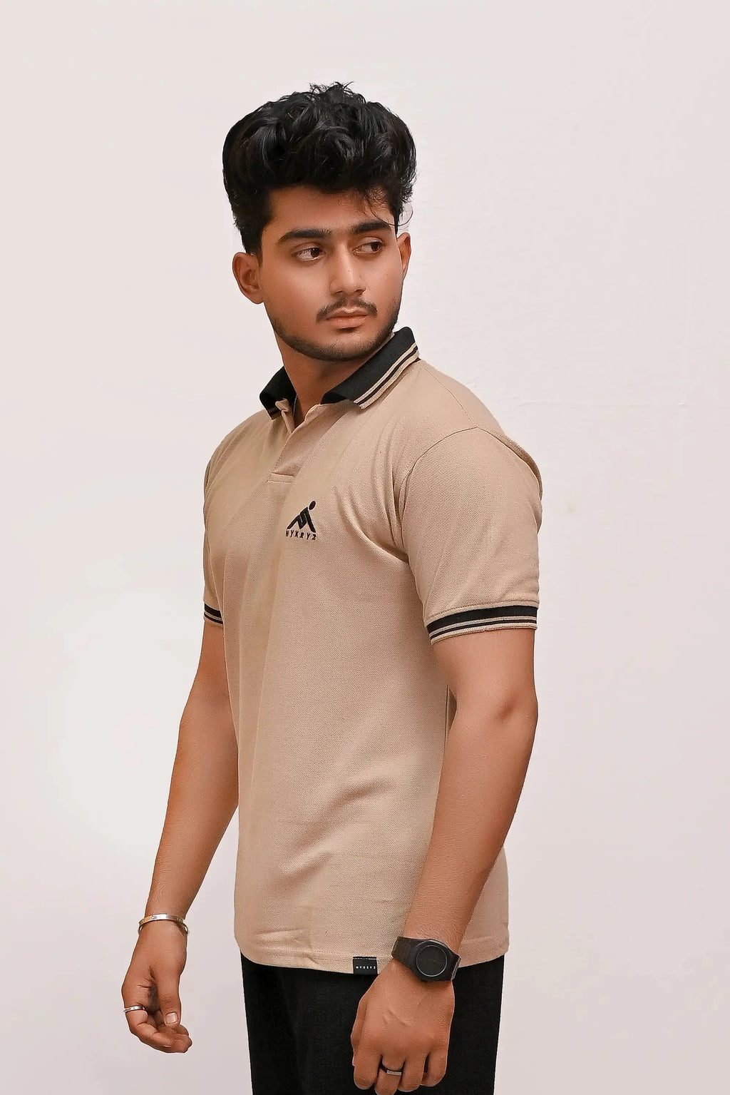 HYKEYZ Beige Elegance Premium Polo Shirt