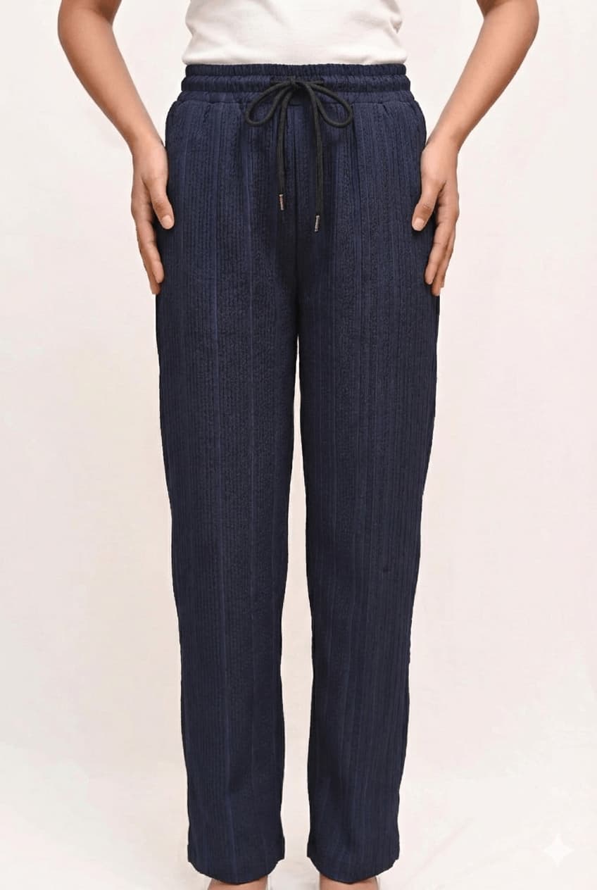 Women’s Flared Trouser – Premium Textured Fabric