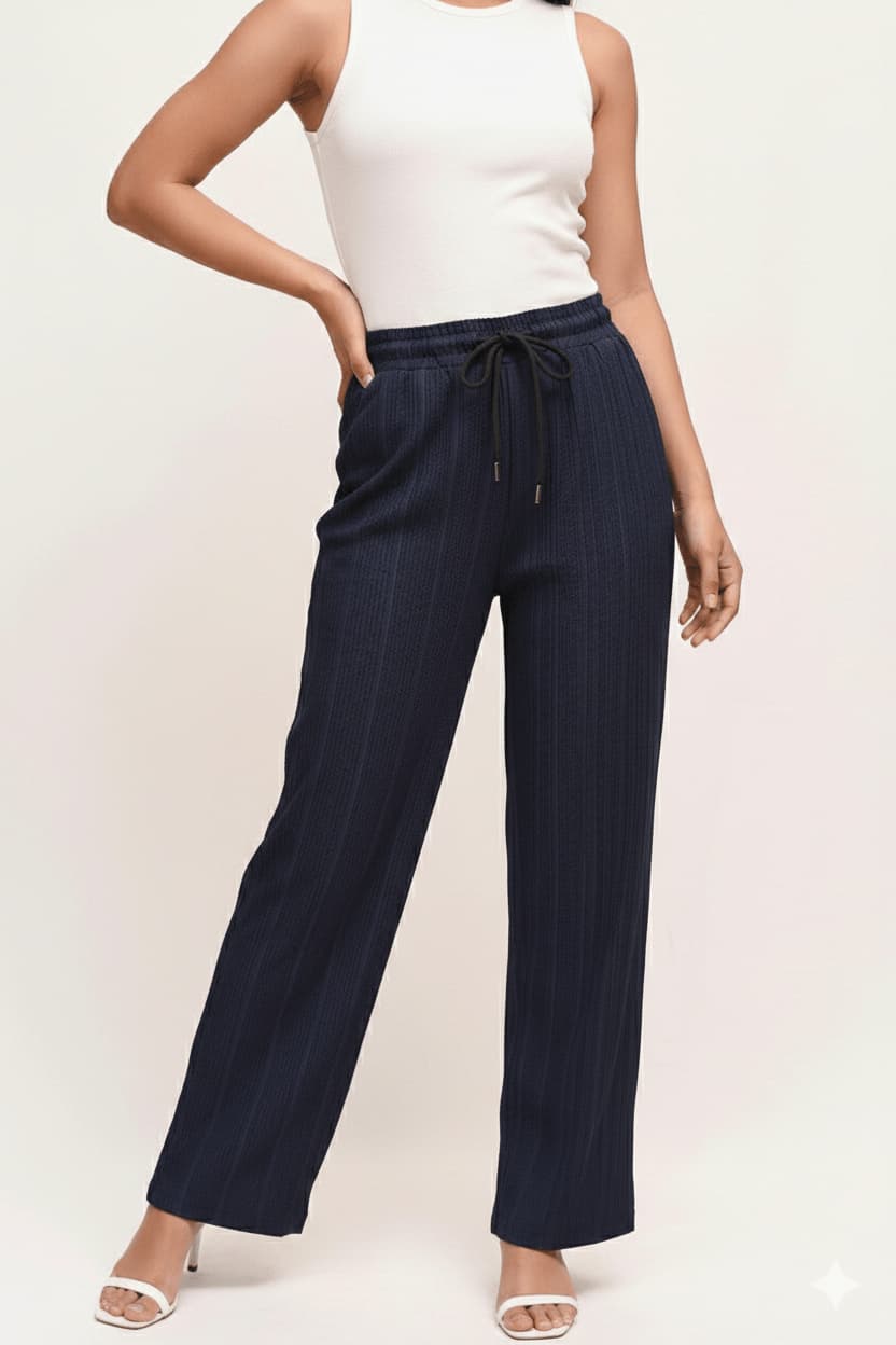Women’s Flared Trouser – Premium Textured Fabric