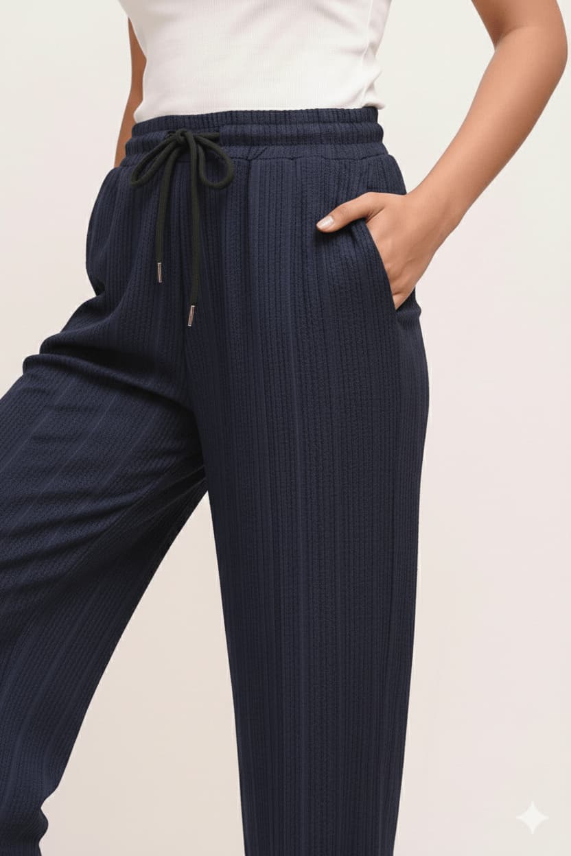 Women’s Flared Trouser – Premium Textured Fabric