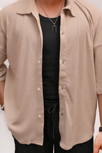 HYKEYZ Classic Textured Premium Shirt - Beige