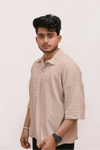 HYKEYZ Classic Textured Premium Shirt - Beige