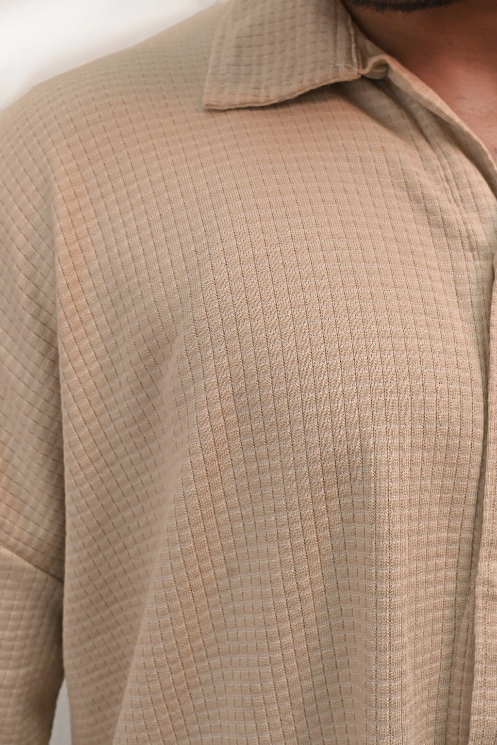 HYKEYZ Classic Textured Premium Shirt - Beige