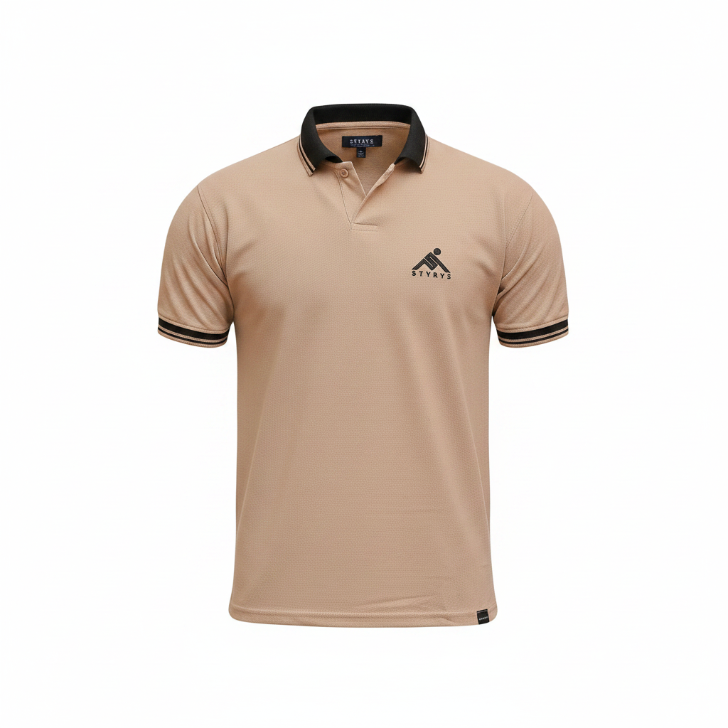 HYKEYZ Beige Elegance Premium Polo Shirt