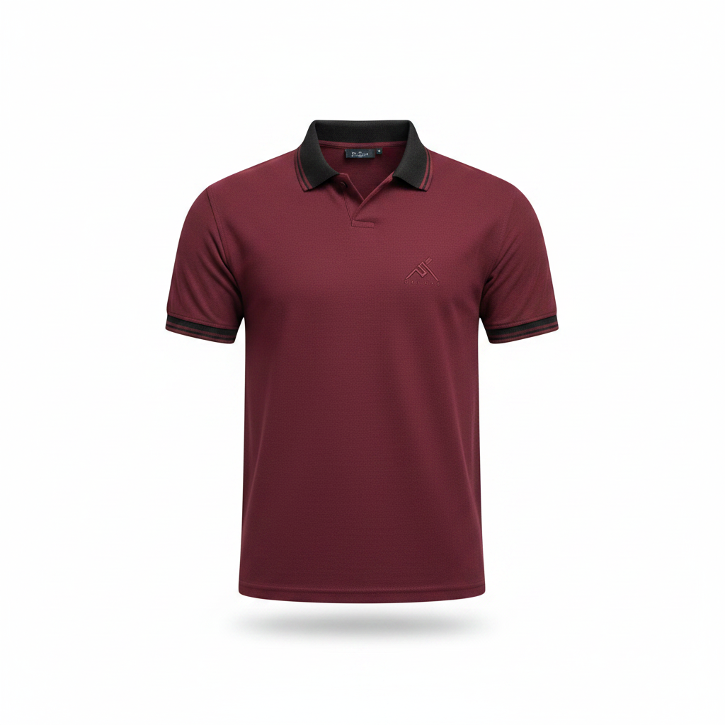 HYKEYZ Maroon Majesty Premium Polo Shirt - White Background Product Shot
